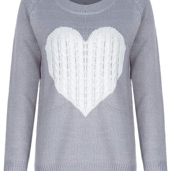 shermie Women's Pullover Sweaters Long Sleeve Crewneck Cute Heart Knitted - Picture 3 of 7